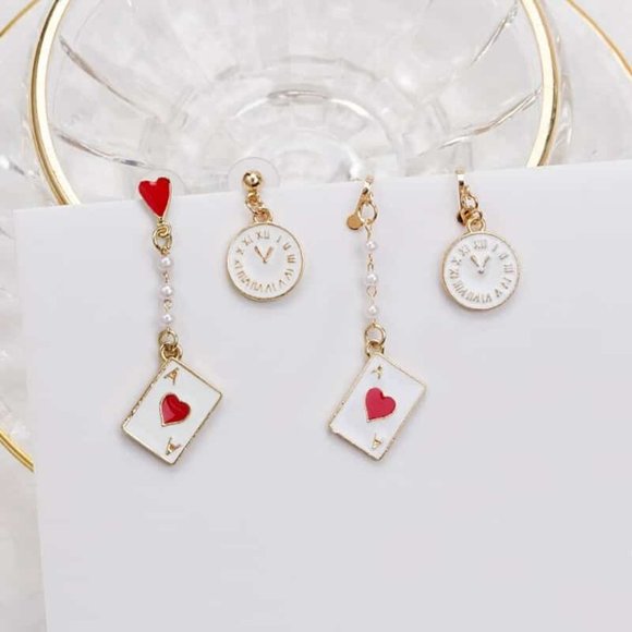 It’s Time To Play | Playing Card Clock Earrings - Picture 5 of 7